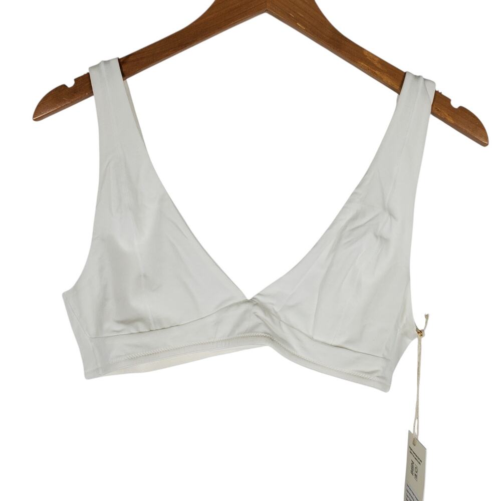NEW Mate the Lable TENCEL Comfort Wireless Triangle Bra M White